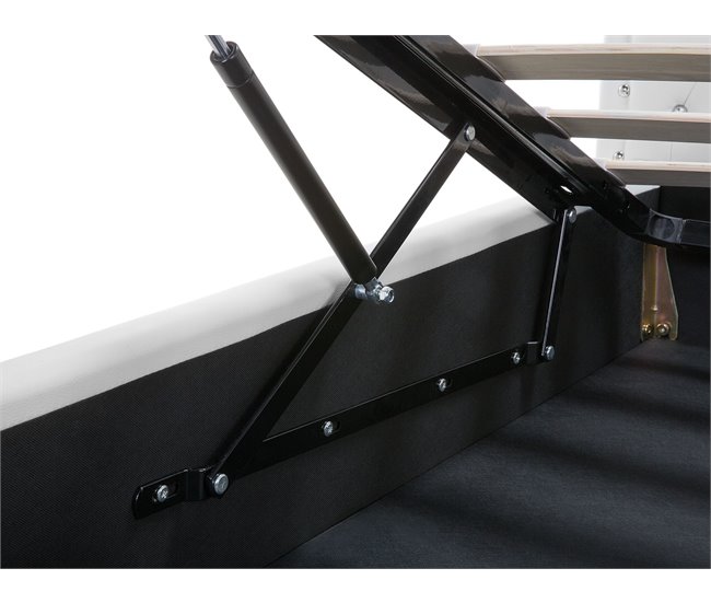 Beliani Cama con almacenaje Piel sintética METZ 168x217 Branco