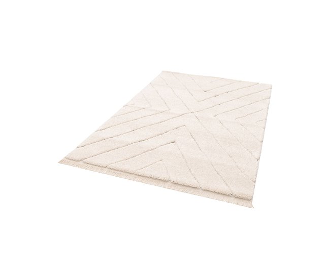 Alcatifa interior tufada com relevo claro 170x120 Creme