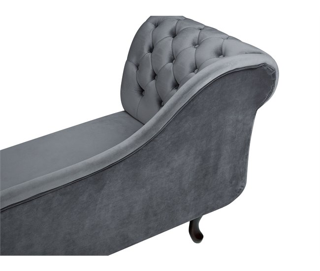Beliani Chaise longue versão à esquerda Veludo NIMES Azul/ Verde