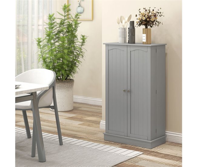 Armário de Cozinha MDF e Melamina de Madeira HOMCOM Cinza