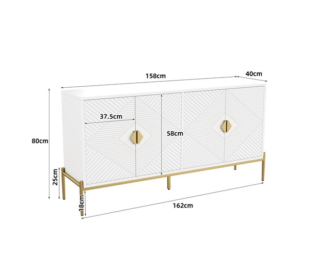 Aparador com 4 portas 162 Branco