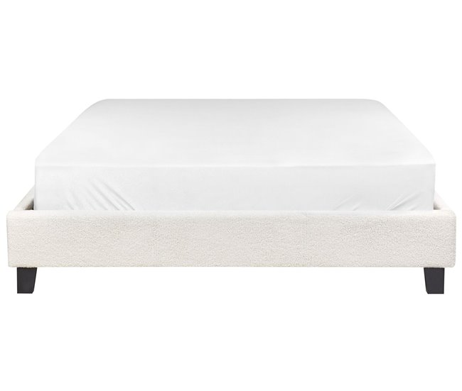 Beliani Cama sem cabeceira Bouclé ROANNE 150x213 Creme