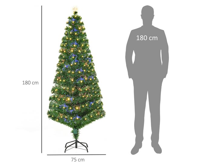 Árvore de Natal PVC e Metal HOMCOM, casa - natal Verde