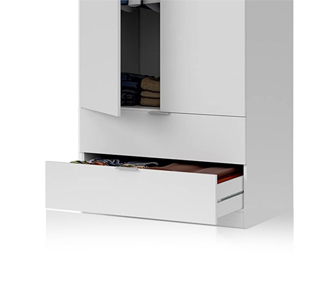 Roupeiro Lark 2 portas 2 gavetas 81 Branco
