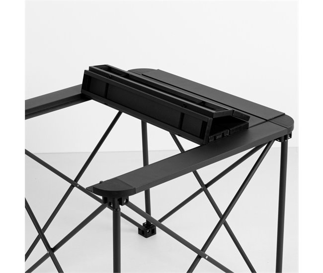 Aktive Mesa dobrável de camping removível e anti-inclinação c/bolsa Preto