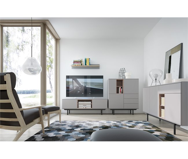 Aparador INOX IK175 Cinza Claro
