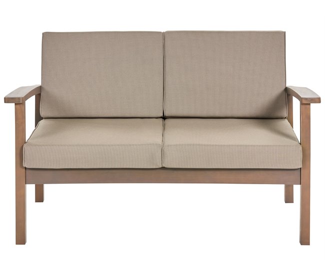 Beliani Conjunto lounge Madeira de acácia MANILA Castanho