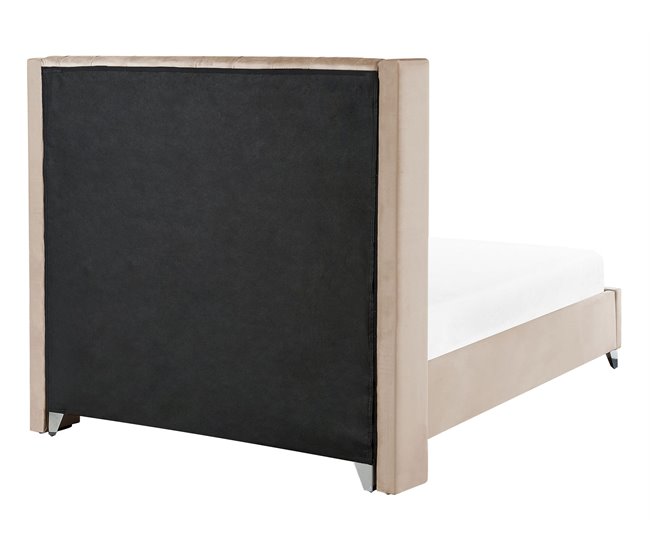 Beliani Cama Veludo LUBBON Bege