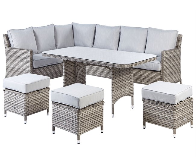 Beliani Conjunto lounge LACONA Cinza Escuro