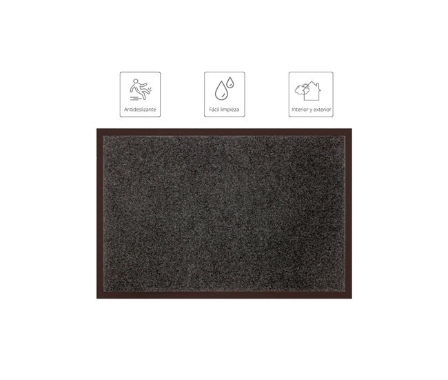  Acomoda Textil - Tapete de entrada Tapete anti-poeira 80x60 Cinza