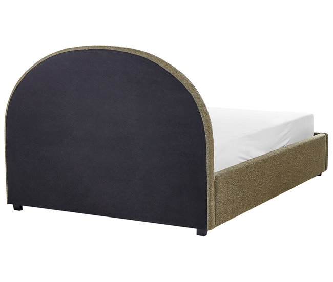 Beliani Cama com armazenamento Bouclé VAUCLUSE 154x214 Bege
