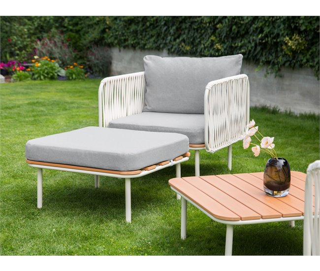 Beliani Conjunto lounge SENISE Branco/cinza