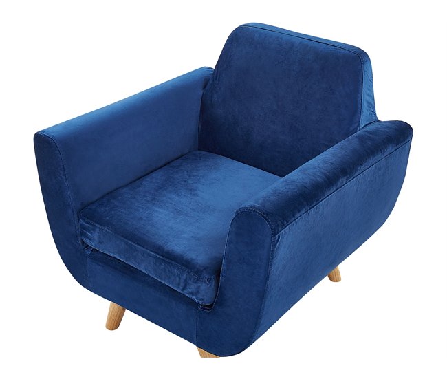 Beliani Revestimento de poltrona BERNES Azul Marino