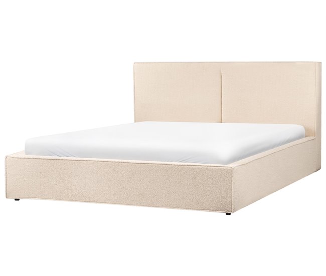 Beliani Cama baú Bouclé MOISSAC 197x224 Bege