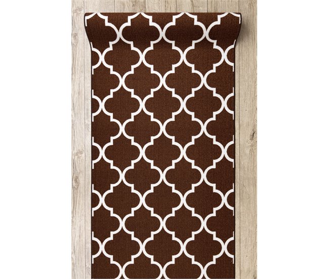 PASSADEIRA BASE ANTIDESLIZANTE TREVO MARROQUINO TRELLIS 30351 80 80x330 Castanho