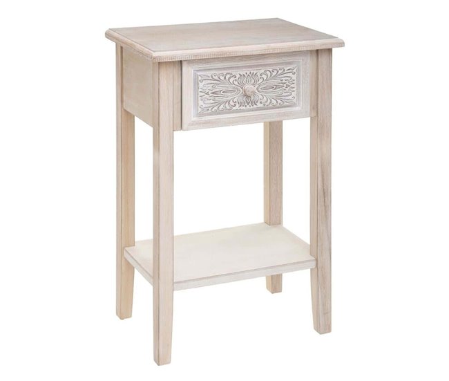 Mesa de cabeceira estilo artesanal Branco