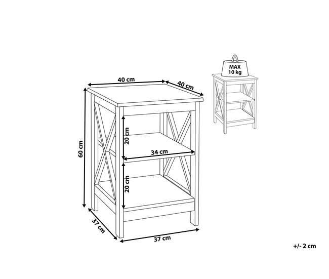Beliani Mesa de apoio FOSTER 40x40 Branco