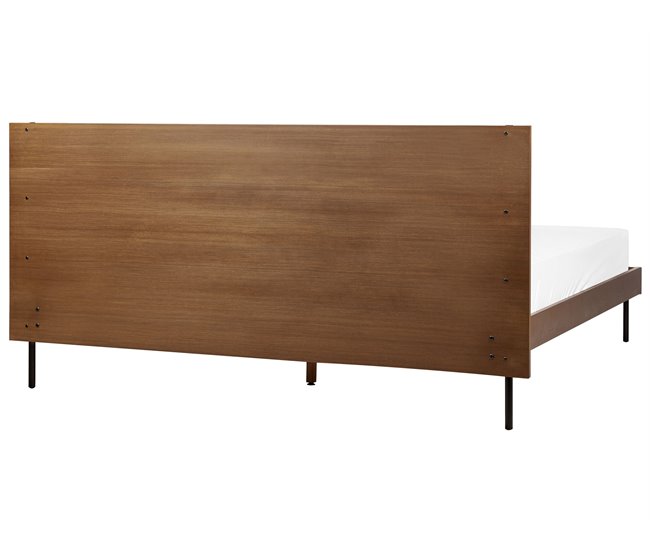 Beliani Cama com estrado MDF LIBERMONT 204x208 Castanho