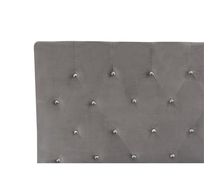Beliani Cama con almacenaje Terciopelo AMIENS 171x217 Cinza Escuro