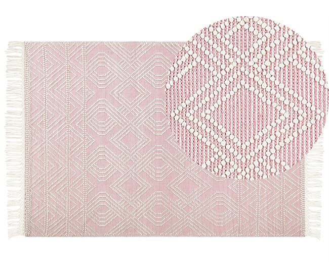 Beliani Pelos curtos ADANA 160x230 Rosa Talco