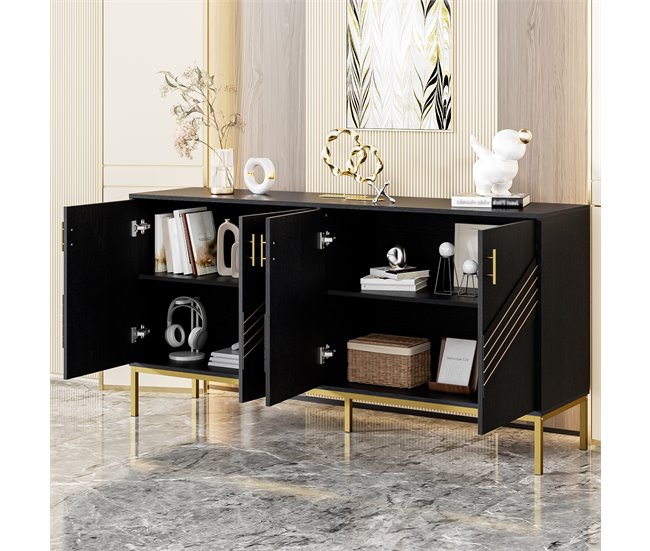 Aparador com 4 portas 160 Preto