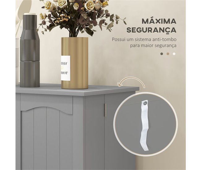 Armário de Cozinha MDF e Melamina de Madeira HOMCOM Cinza