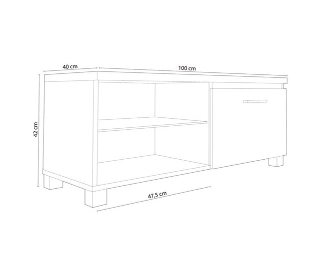  Armário de TV LED 100 Branco/ Preto