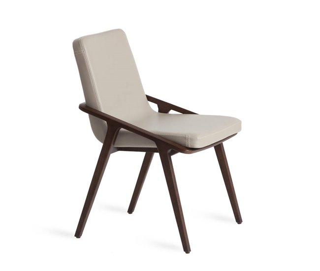 ANGEL CERDA Cadeira em pele ecológica vison Nogal