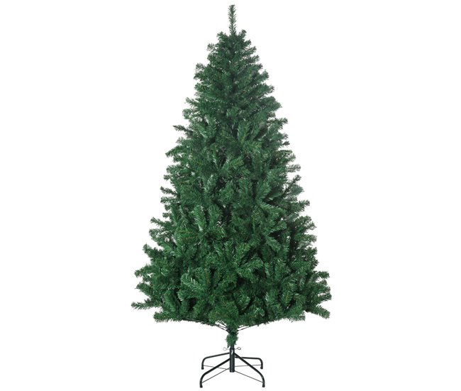 Árvore de Natal PVC e Aço HOMCOM, casa - natal Verde