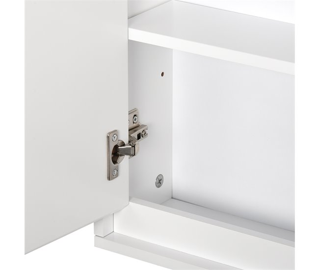 Armário de Casa de Banho Melamina de Madeira, MDF e Vidro HOMCOM 48 Branco