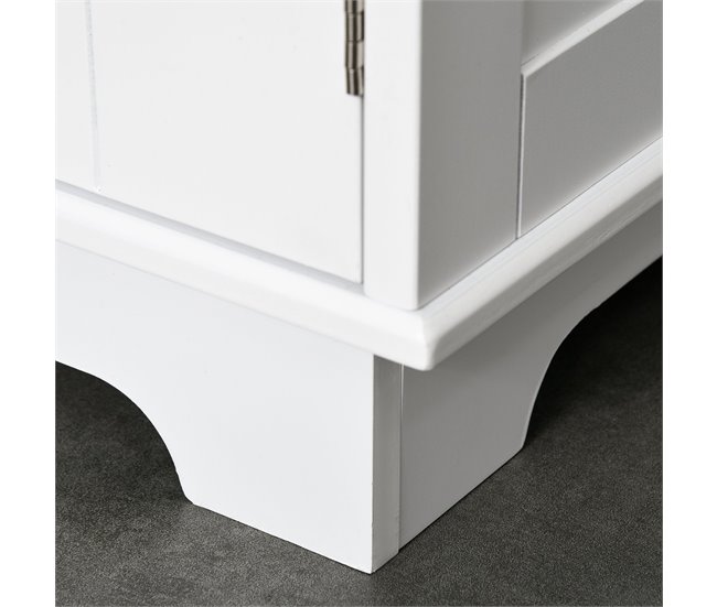 Armário de cozinha auxiliar MDF, Madeira de Borracha HOMCOM 68 Branco