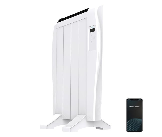 Cecotec Emissor térmico com 4 elementos e 600 W, controlo por Wifi, ecrã LCD, controlo remoto, temporizador programável, seleção de temperatura, cobertura de 8 m² e máxima segurança. Branco