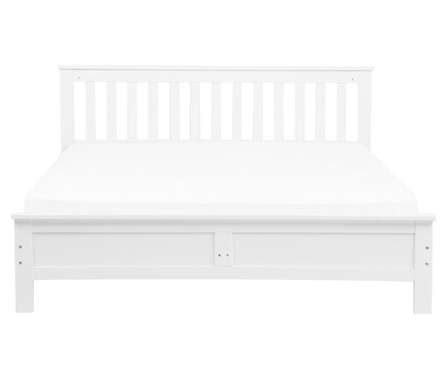 Beliani Cama com estrado Pinho MAYENNE 169x208 Branco