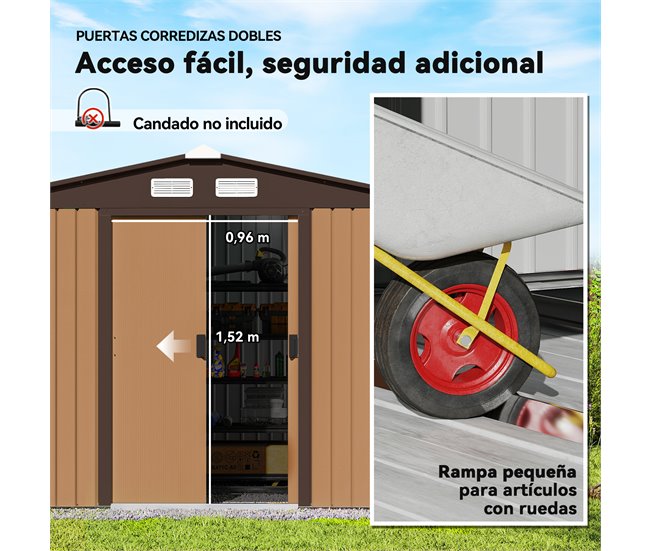 Abrigo de Armazenamento Aço Lacado e PP Outsunny Amarelo