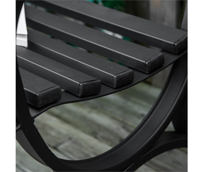 Banco de Jardim Aço e Ferro Fundido Outsunny 128x58 Preto
