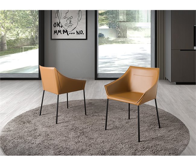 ANGEL CERDA Cadeira de couro sintético castanho Castanho