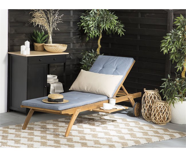 Beliani Cadeira lounge/relax CESANA Azul Claro