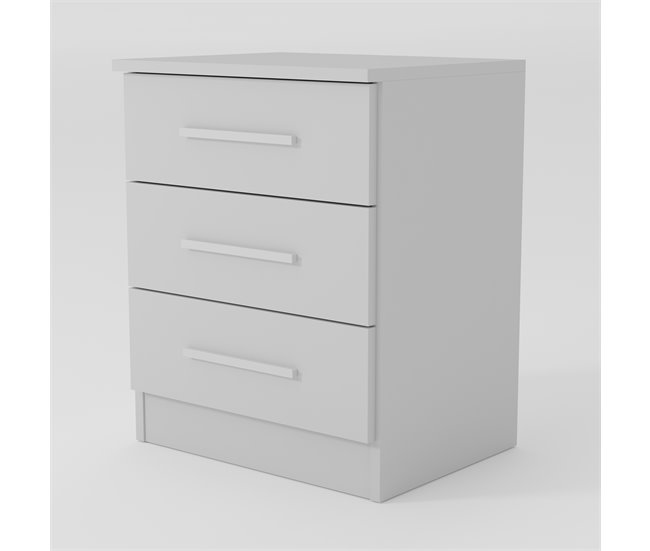 Mesa de cabeceira DREAM 3 gavetas 56x45x36cm Branco
