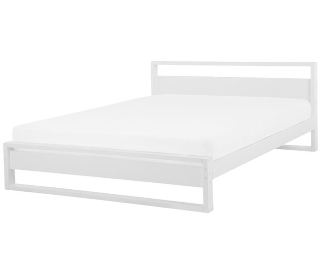 Beliani Cama Madera de pino GIULIA 185x213 Branco