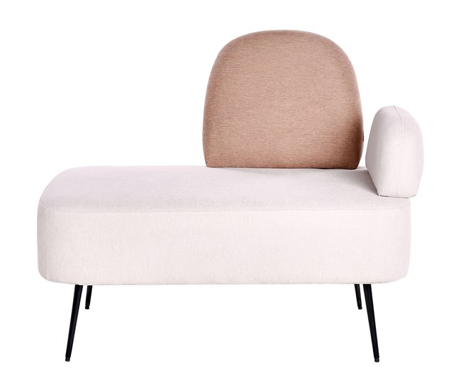 Beliani Chaise longue versão à direita Poliéster ARCEY Bege