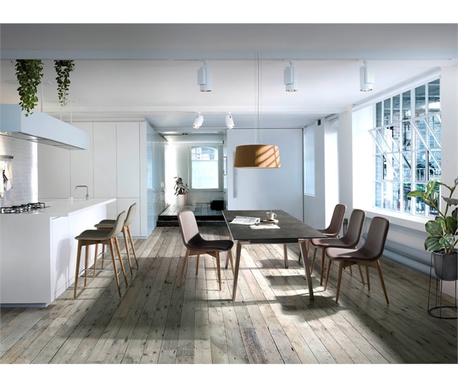 ANGEL CERDA Banco em pele ecológica cor de vison Nogal