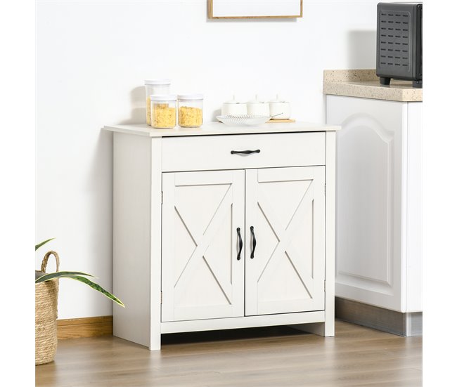 Aparador MDF, Melamina de Madeira HOMCOM Branco