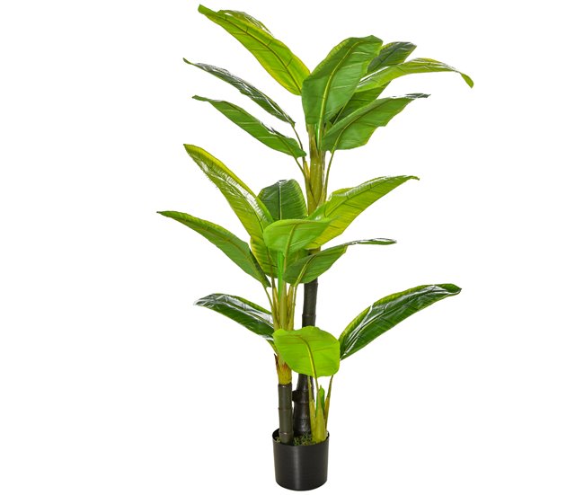 Bananeira Artificial PEVA, PE, Cimento HOMCOM, casa - decoração Verde