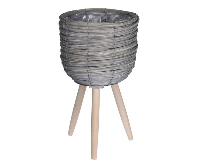 Well Home Conjunto 3 vasos de flores com pernas Cinza
