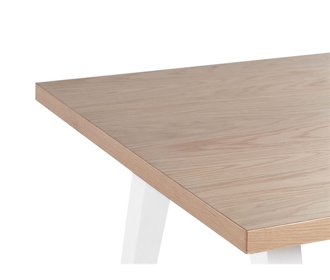 Beliani Mesa de jantar LENISTER 90x150 Branco