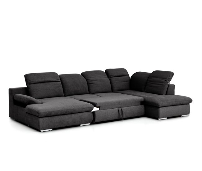 Sofá de canto ISONA com cama Antracite