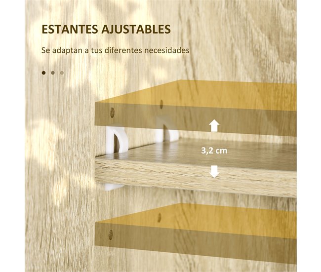 Armário Casa de Banho com Espelho MDF e Vidro kleankin Castanho