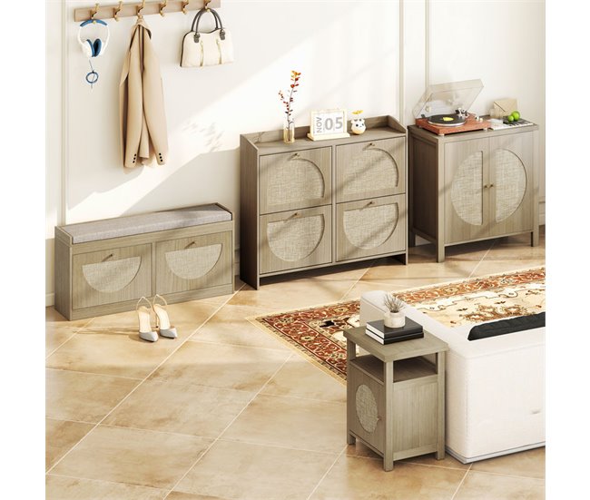 Aparador Melamina de Madeira HOMCOM Castanho