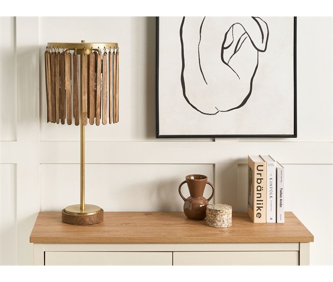 Beliani Candeeiro de mesa SABARI Castanho