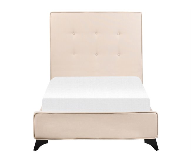 Beliani Cama com estrado Poliéster AMBASSADOR 102x216 Bege